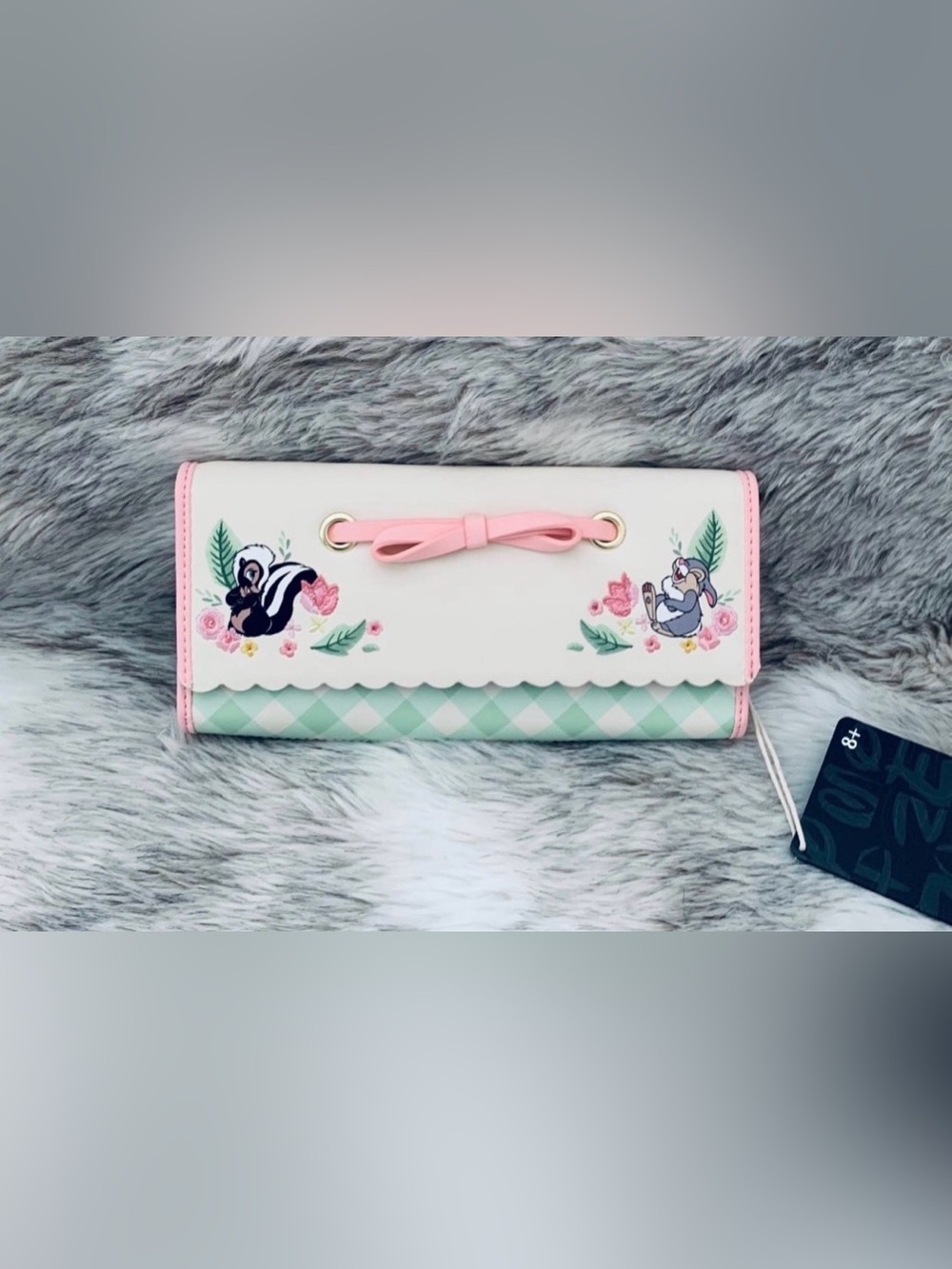 Disney Bambi Thumper Flower Skunk Wallet Clutch Bow